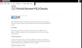 
							         Portal Runner PS2 Cheats - GameRevolution								  
							    
