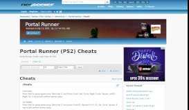 
							         Portal Runner PS2 Cheats - Neoseeker								  
							    