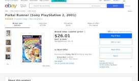 
							         Portal Runner (Sony PlayStation 2, 2001) for sale online | eBay								  
							    
