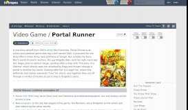 
							         Portal Runner (Video Game) - TV Tropes								  
							    