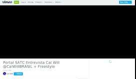 
							         Portal SATC Entrevista Cal Will @CalWillBRASIL + Freestyle on Vimeo								  
							    