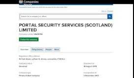 
							         PORTAL SECURITY SERVICES (SCOTLAND) LIMITED - Overview ...								  
							    