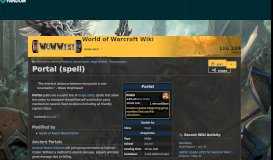 
							         Portal (spell) | WoWWiki | FANDOM powered by Wikia								  
							    