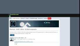 
							         Portal: Still Alive Achievements | TrueAchievements								  
							    