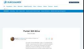 
							         Portal: Still Alive • Eurogamer.net								  
							    