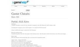 
							         Portal: Still Alive Game Cheats, Video Game Cheats, Cheat Codes ...								  
							    