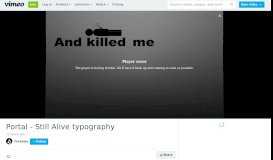 
							         Portal - Still Alive typography on Vimeo								  
							    