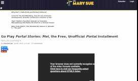 
							         Portal Stories: Mel Unofficial Portal Installment | The Mary Sue								  
							    
