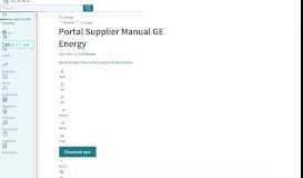 
							         Portal Supplier Manual GE Energy | Auction | Comma Separated ...								  
							    