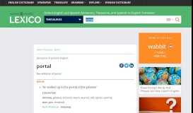 
							         portal | Synonyms of portal by Oxford Dictionaries Thesaurus								  
							    