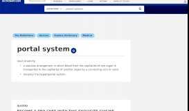 
							         Portal system | Definition of Portal system at Dictionary.com								  
							    