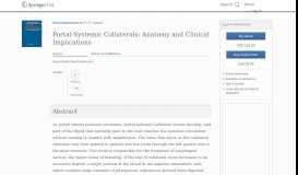 
							         Portal-Systemic Collaterals: Anatomy and Clinical Implications - Springer								  
							    