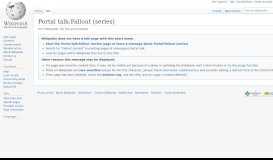 
							         Portal talk:Fallout (series) - Wikipedia								  
							    