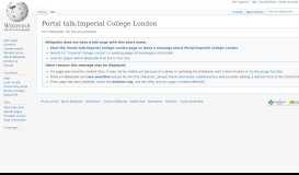 
							         Portal talk:Imperial College London - Wikipedia								  
							    