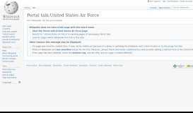 
							         Portal talk:United States Air Force - Wikipedia								  
							    