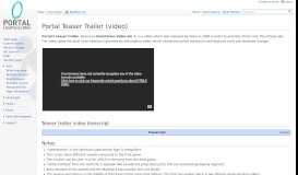 
							         Portal Teaser Trailer (video) - Portal Wiki								  
							    
