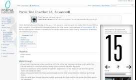 
							         Portal Test Chamber 15 (Advanced) - Portal Wiki								  
							    