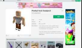 
							         Portal test Subject - Roblox								  
							    