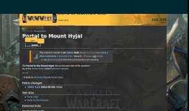 
							         Portal to Mount Hyjal | WoWWiki | FANDOM powered by Wikia								  
							    