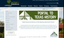 
							         Portal to Texas History - City of Bastrop								  
							    