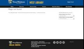 
							         Portal to Texas History | West Library								  
							    