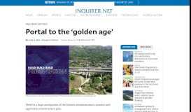 
							         Portal to the 'golden age' | Inquirer Business								  
							    