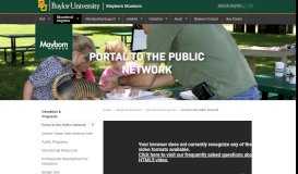 
							         Portal to the Public Network | Mayborn Museum | Baylor University								  
							    