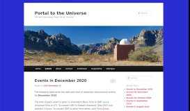 
							         Portal to the Universe | Life and Astronomy from Portal, Arizona								  
							    