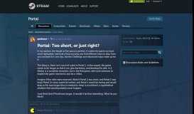
							         Portal: Too short, or just right? :: Portal General Discussions								  
							    