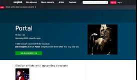 
							         Portal Tour Dates, Concerts & Tickets – Songkick								  
							    