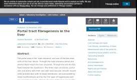 
							         Portal tract fibrogenesis in the liver | Laboratory Investigation - Nature								  
							    