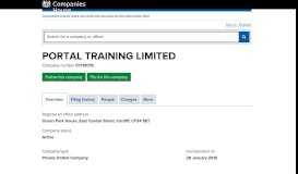 
							         PORTAL TRAINING LIMITED - Overview (free company information ...								  
							    