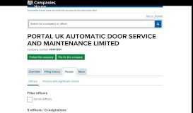 
							         PORTAL UK AUTOMATIC DOOR SERVICE AND ... - Companies House								  
							    