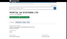 
							         PORTAL UK SYSTEMS LTD - Overview (free company information ...								  
							    