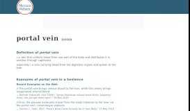 
							         Portal Vein | Definition of Portal Vein by Merriam-Webster								  
							    