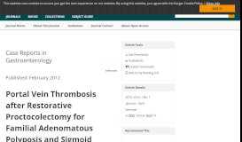 
							         Portal Vein Thrombosis after Restorative Proctocolectomy for Familial ...								  
							    