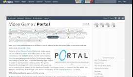
							         Portal / Videogame - TV Tropes								  
							    