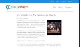 
							         Portal Websites: The Great Content Divide | Meet Content								  
							    