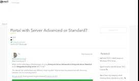 
							         Portal with Server Advanced or Standard? | GeoNet, The Esri ...								  
							    