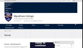 
							         Portal - Wyndham College								  
							    