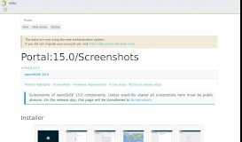
							         Portal:15.0/Screenshots - openSUSE Wiki								  
							    