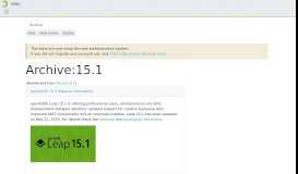 
							         Portal:15.1 - openSUSE Wiki								  
							    