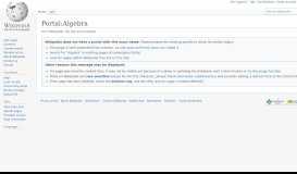 
							         Portal:Algebra - Wikipedia								  
							    