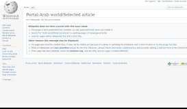 
							         Portal:Arab world/Selected article - Wikipedia								  
							    