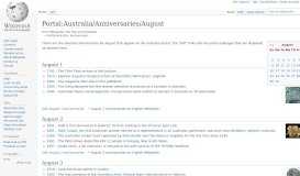 
							         Portal:Australia/Anniversaries/August - Wikipedia								  
							    