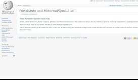 
							         Portal:Auto und Motorrad/Qualitätssicherung Auto – Wikipedia								  
							    