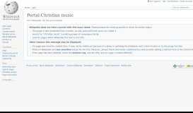 
							         Portal:Christian music - Wikipedia								  
							    