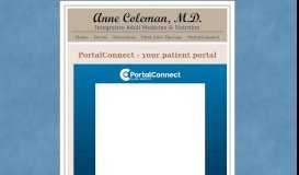 
							         PortalConnect - your patient portal - Anne Coleman, MD								  
							    