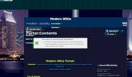
							         Portal:Contents | Modern Wiki | FANDOM powered by Wikia								  
							    