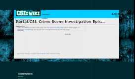 
							         Portal:CSI: Crime Scene Investigation Episodes - CSI Wikia - Fandom								  
							    